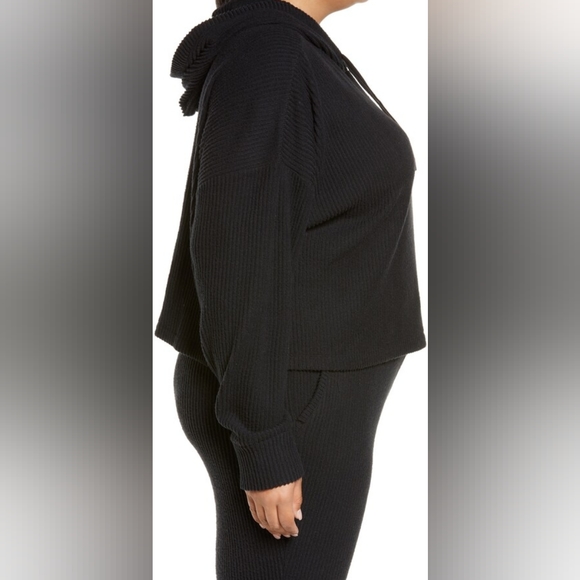 NWT Zella Sloane Cozy Rib Hoodie Black Size 2X - Picture 4 of 7